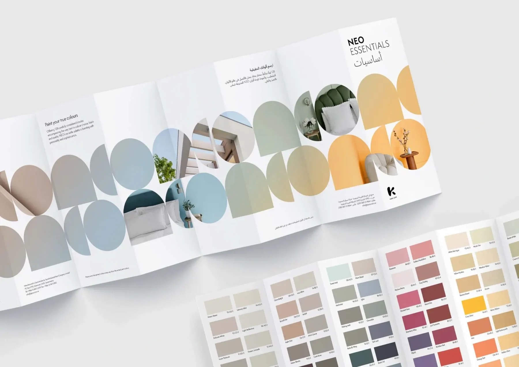 An opened Neo paint catalogue